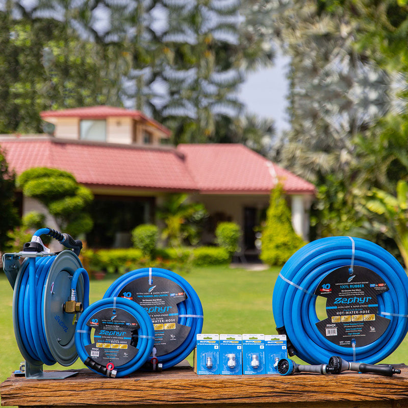 Combo of Zephyr Next-Gen Rubber Water Hose 1/2" (13MM) with All Kits – Perfect for Complete Setup Combo of Zephyr Next-Gen Rubber Water Hose 1/2" (13MM) With 3 Kit
