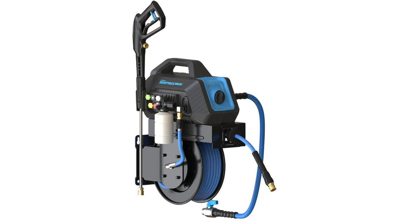 Blu Shield HumpBack 2600PSI All-in-One Pressure Washer System, Auto-Retractable Hose Reel, Industrial Pump, Accessories Blu Shield HumpBack 2600PSI All-in-One Pressure Washer System, Auto-Retractable Hose Reel, Industrial Pump, Accessories