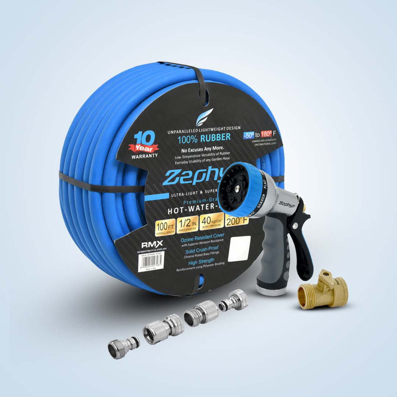 Combo of Zephyr Next-Gen Rubber Water Hose 1/2" (13MM) with All Kits – Perfect for Complete Setup Combo of Zephyr Next-Gen Rubber Water Hose 1/2" (13MM) With 3 Kit
