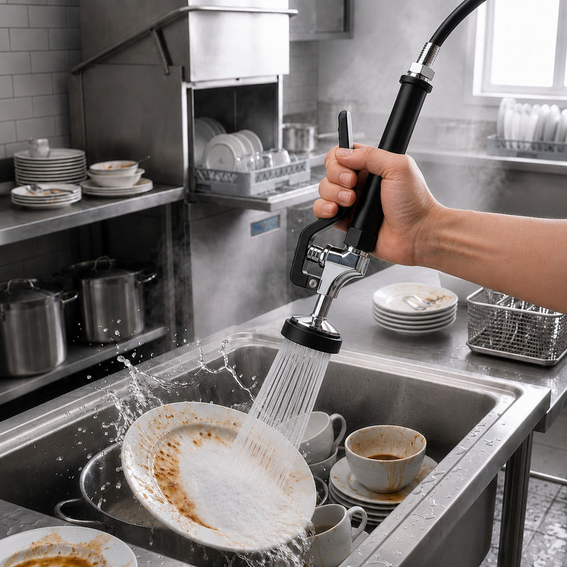 Zephyr Heavy-Duty Pre-Rinse Sprayer (Flat-Head) – Ideal for Kitchens and Commercial Cleaning Zephyr Heavy-Duty Pre-Rinse Sprayer (Flat-Head) – Ideal for Kitchens and Commercial Cleaning