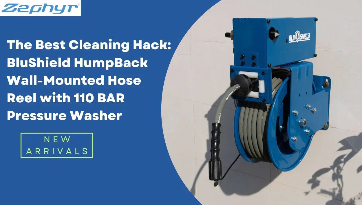 The Best Cleaning Hack: BluShield HumpBack Wall-Mounted Hose Reel with 110 BAR Pressure Washer