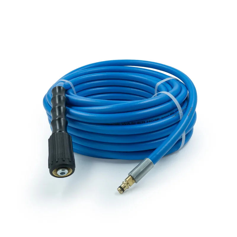 Zephyr Blu Shield The Slayer Hybrid Pressure Washer Hose 6mm (1/4") × 7.5 m – M22 & Quick Connect, 242 Bar, Non-Marking, Kink-Resistant