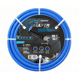 Blu Shield The Slayer Hybrid Pressure Washing Hose 10mm (3/8") x 10m Blue with 3/8" Fixed & Revolving NPT Fittings – 242 Bar, Non-Marking, Kink-Resistant