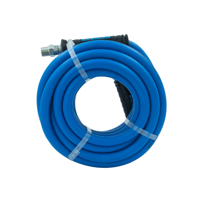 Blu Shield The Slayer Hybrid Pressure Washing Hose 13mm (1/2") x 10m Blue with 1/2" Fixed & Revolving NPT Fittings – 242 Bar, Non-Marking, Kink-Resistant