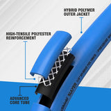 Blu Shield The Slayer Hybrid Pressure Washing Hose Reel 10mm (3/8") x 20m Blue – Dual Arm Auto Retractable Wall Mount Reel with 3/8" Fixed & Revolving Fittings, 242 Bar, Non-Marking, Kink-Resistant