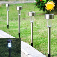 Solar Lawn Lamp (Stainless Steel, White Light) – Durable Outdoor Lighting Solution thumbnail