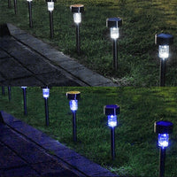 Solar Lawn Lamp (Stainless Steel, White Light) – Durable Outdoor Lighting Solution thumbnail