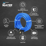 Zephyr Blu Shield The Slayer Hybrid Pressure Washer Hose 06mm (1/4") × 15 m – M22 Connectors, 242 Bar, Non-Marking, Kink-Resistant