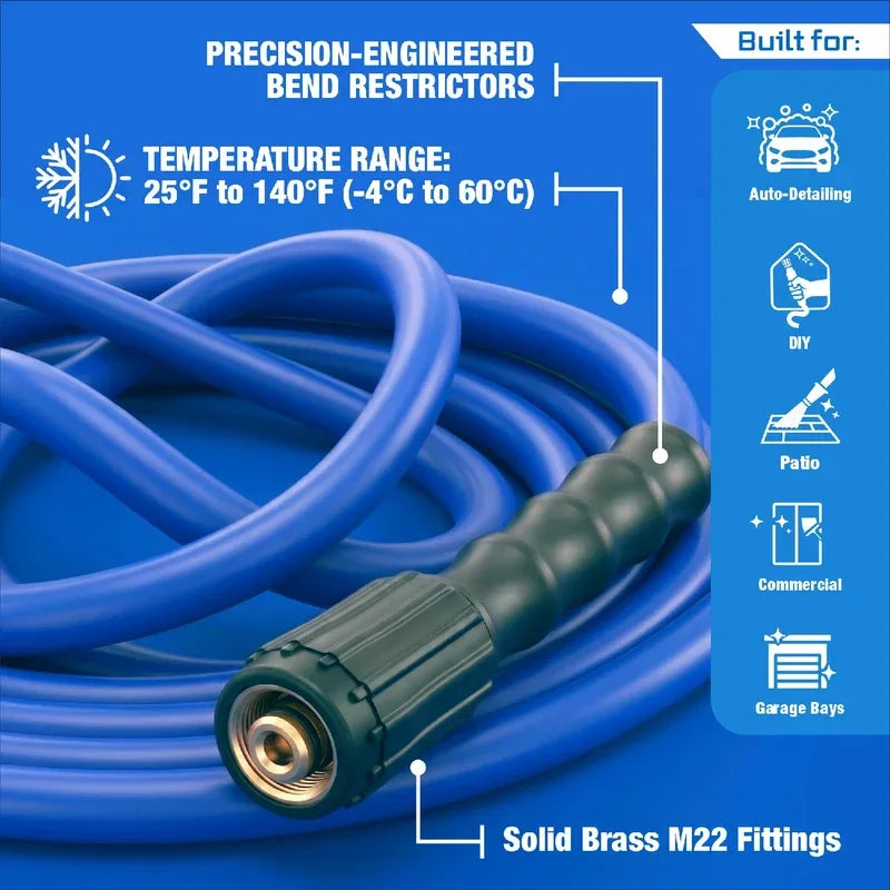 Zephyr Blu Shield The Slayer Auto-Retractable Pressure Washer Hose Reel 06mm (1/4")  × 10m  – Single Arm Wall Mount, Standard Fittings, 242 Bar