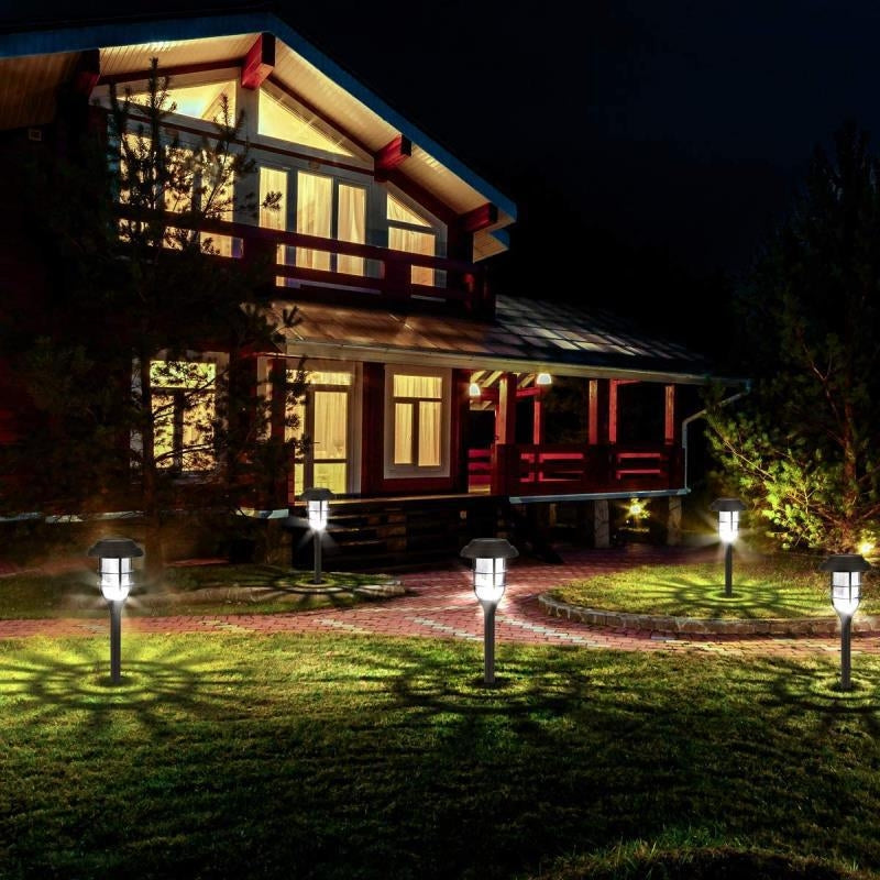 2 PCS Solar Striped Lawn Light LED Outdoor Waterproof Garden Park Landscape Light(White Light)