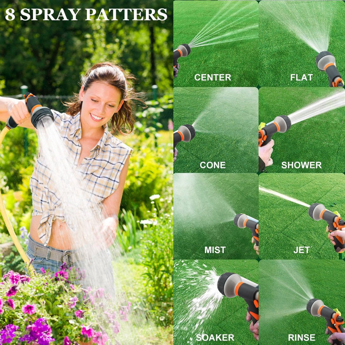 Plastic Household Flower Garden Watering Sprinkler, With Rubber Quick Connector+Rubber Threaded Joint