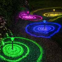 Outdoor Solar LED Lamp For Gardens, Courtyards & Lawns - IP65 waterproof (Warm + Colorful Light) thumbnail