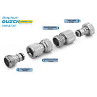 Zephyr Quick Connects Complete 4-Piece Kit (Silver) – Simplifies Your Watering Setup thumbnail