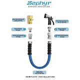 Zephyr Quick Connects Complete 4-Piece Kit (Silver) – Simplifies Your Watering Setup