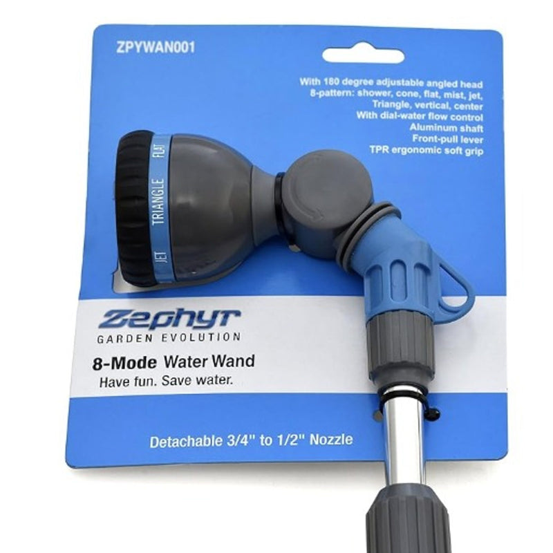 Zephyr 8-Mode Telescopic Water Wand For Garden And Washing - With Ergoflow & Adjustable Length