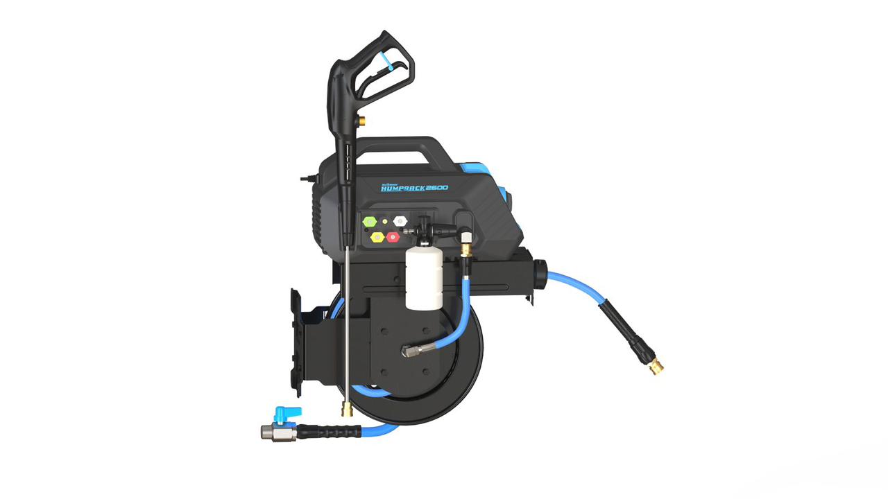 BluShield HumpBack 2600PSI All-in-One Pressure Washer System, Auto-Retractable Hose Reel, Industrial Pump, Accessories