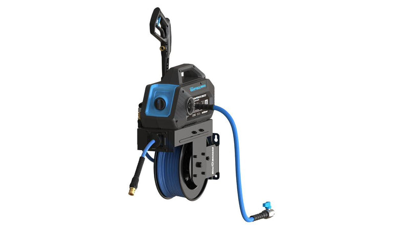 Blu Shield HumpBack 2600PSI All-in-One Pressure Washer System, Auto-Retractable Hose Reel, Industrial Pump, Accessories