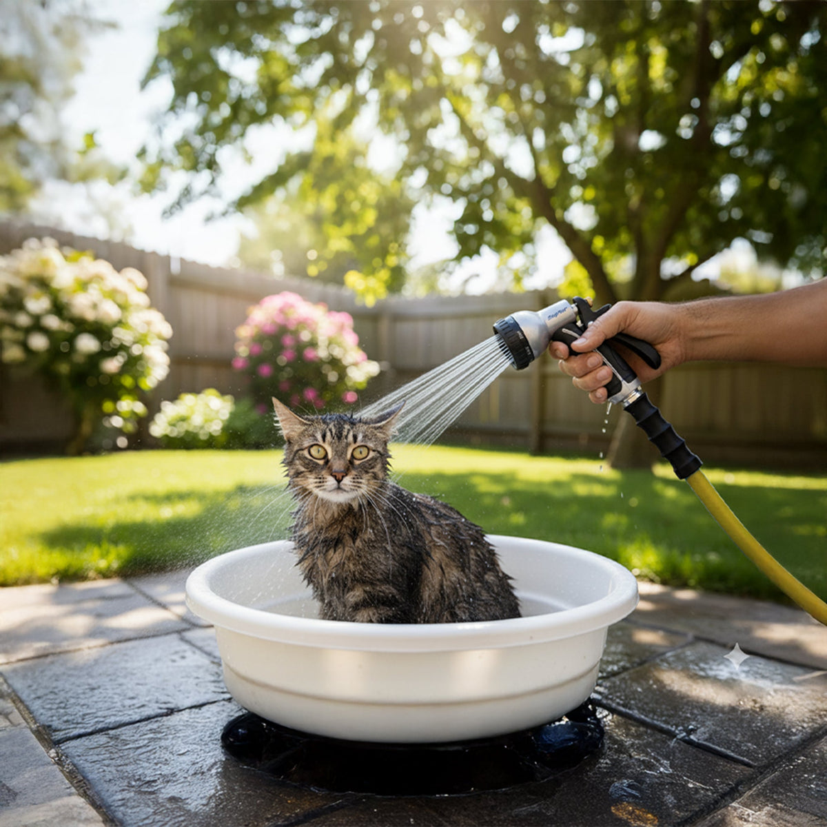 Zephyr Pet Bath Hose for Home Grooming with 9-mode Shower Nozzle Flexible Pet Shower Pipe for Dogs & Cats Leak Proof