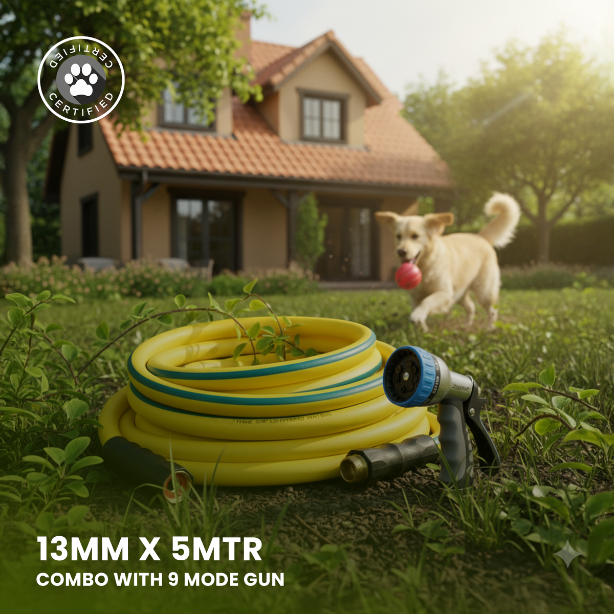 Zephyr Pet Bath Hose for Home Grooming with 9-mode Shower Nozzle Flexible Pet Shower Pipe for Dogs & Cats Leak Proof