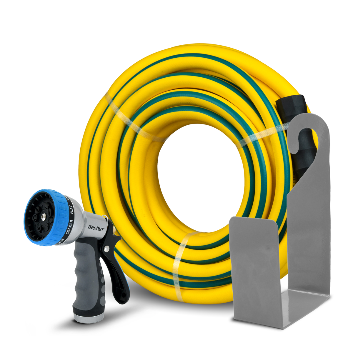 Zephyr All in One PET Wash Bundle with Hose 9-Mode Shower Nozzle & Hose Hanger for Home & Garden (19mm × 8M) Pet Wash