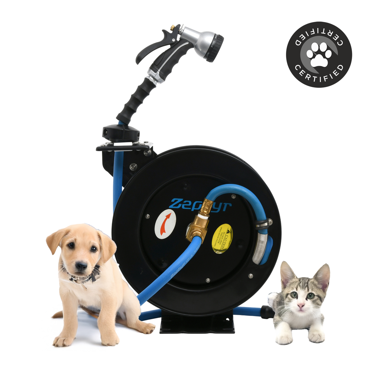 Zephyr Pet Wash Auto Retractable Metal Hose Reel for Home & Balcony (13mm × 8M) Pet Wash Hose Reel