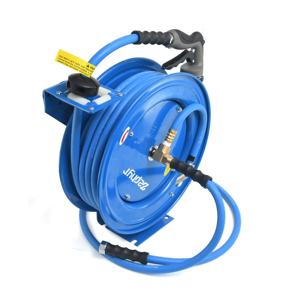 Zephyr Pet Wash Auto Retractable Metal Hose Reel for Home & Balcony (13mm × 15M) Heavy Duty Pet Wash Hose Reels