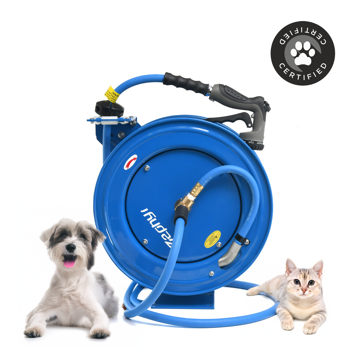 Zephyr Pet Wash Auto Retractable Metal Hose Reel for Home & Balcony (13mm × 15M) Heavy Duty Pet Wash Hose Reel