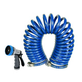Zephyr Pet Wash Recoil Hose with 4-Pattern Push-Button Cyclone Nozzle (5/8" ID × 8m / 26ft Length)