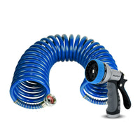 Zephyr Pet Wash Recoil Hose 10mm X 10Mtr With 8 Pattern Push Button Cyclone Nozzle thumbnail
