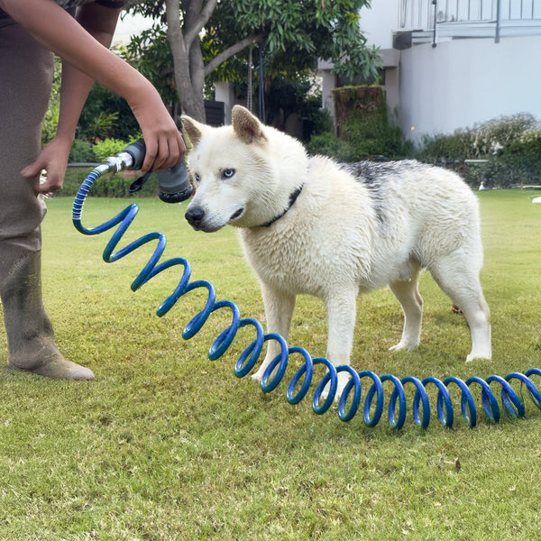 Zephyr Lightweight Pet Wash Recoil Hose with 9-Mode Spray Nozzle for Pet Bath & Balcony Use (10 mm × 8 M) Compact