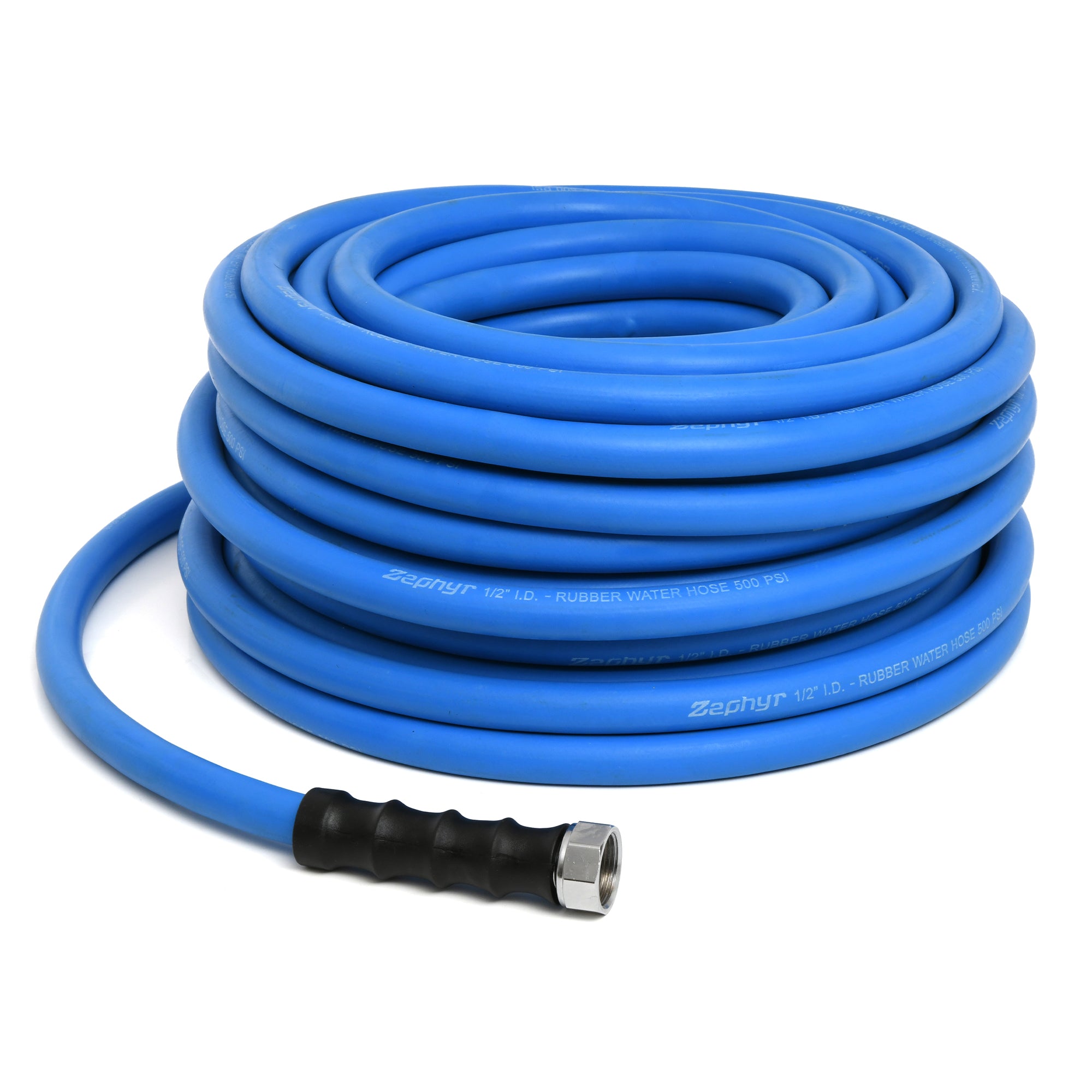 Zephyr Next-Gen Garden Hose (3/4" x 100ft, Ultra-Light Flexible Rubber, Brass Fittings)