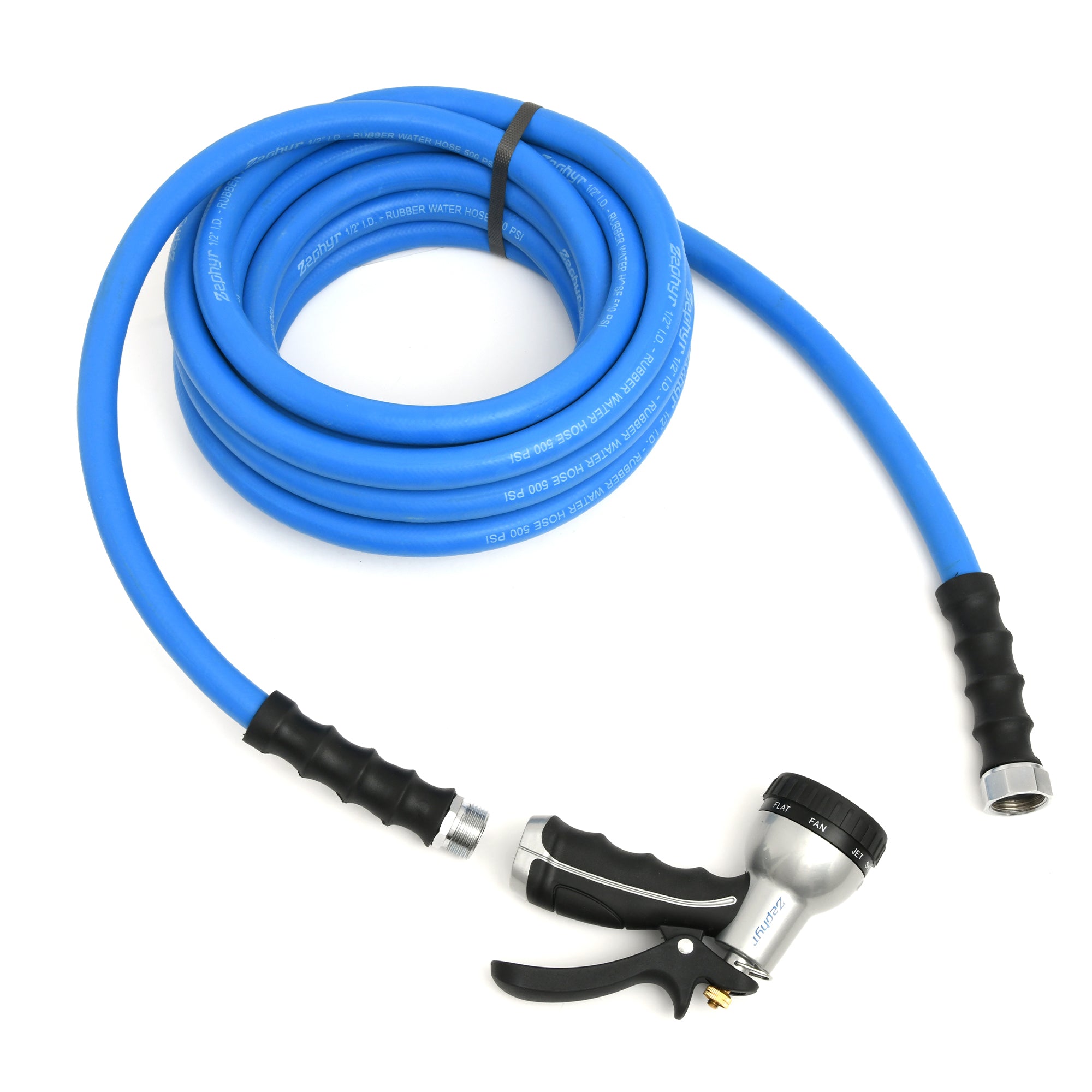 Zephyr Hose-Spray Set (25ft, Blue, Black and Silver, 2-Pieces)