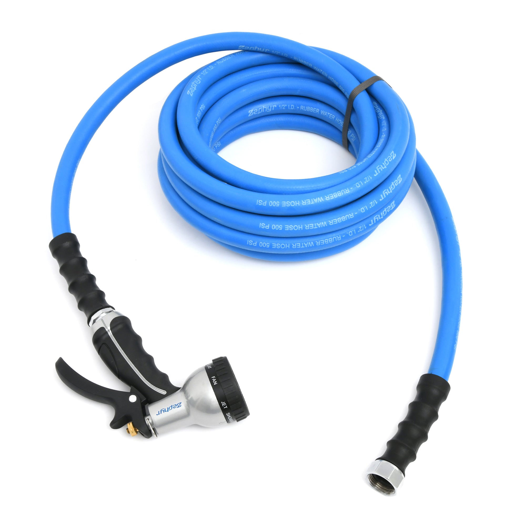 Zephyr Hose-Spray Set (25ft, Blue, Black and Silver, 2-Pieces)