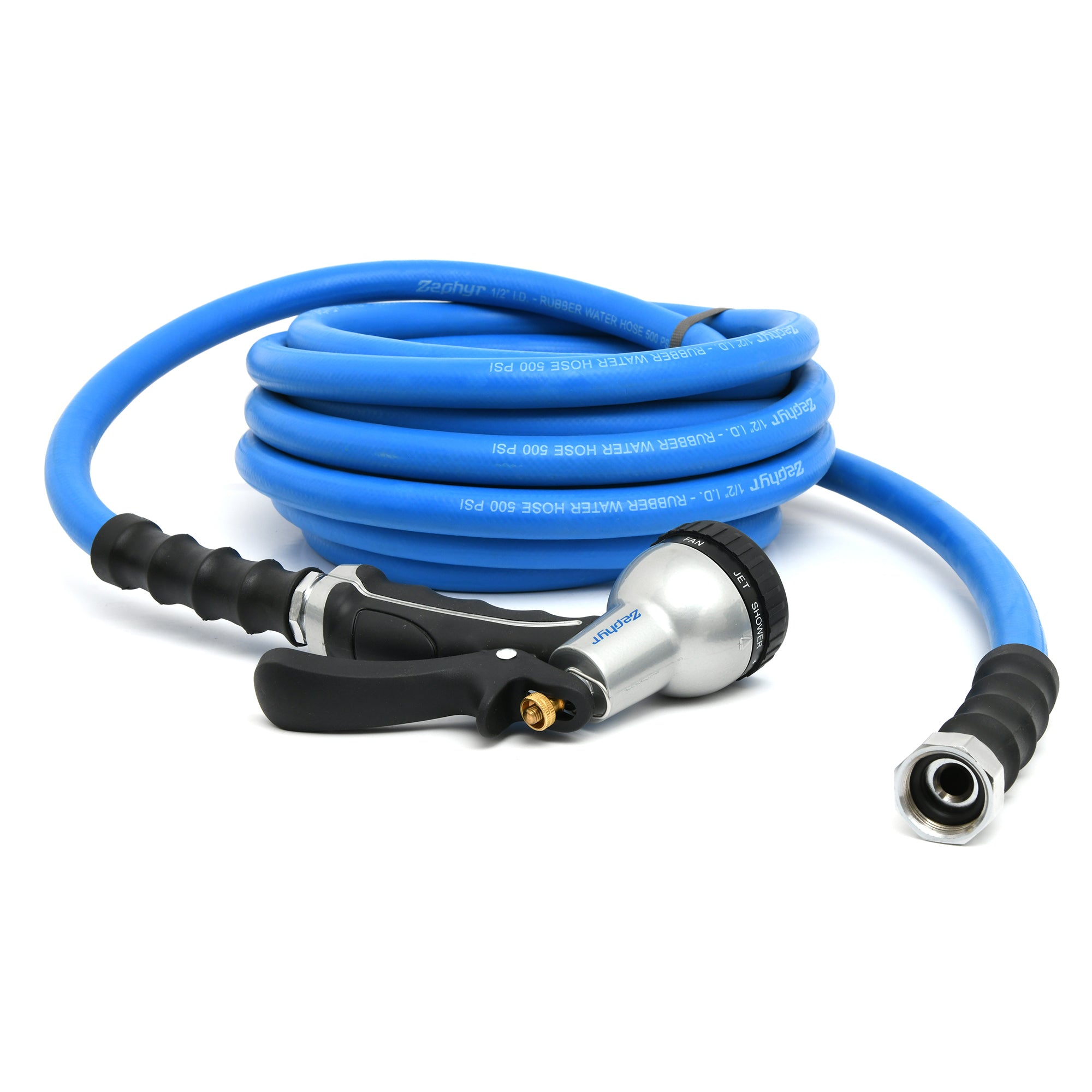 Zephyr Hose-Spray Set (25ft, Blue, Black and Silver, 2-Pieces)