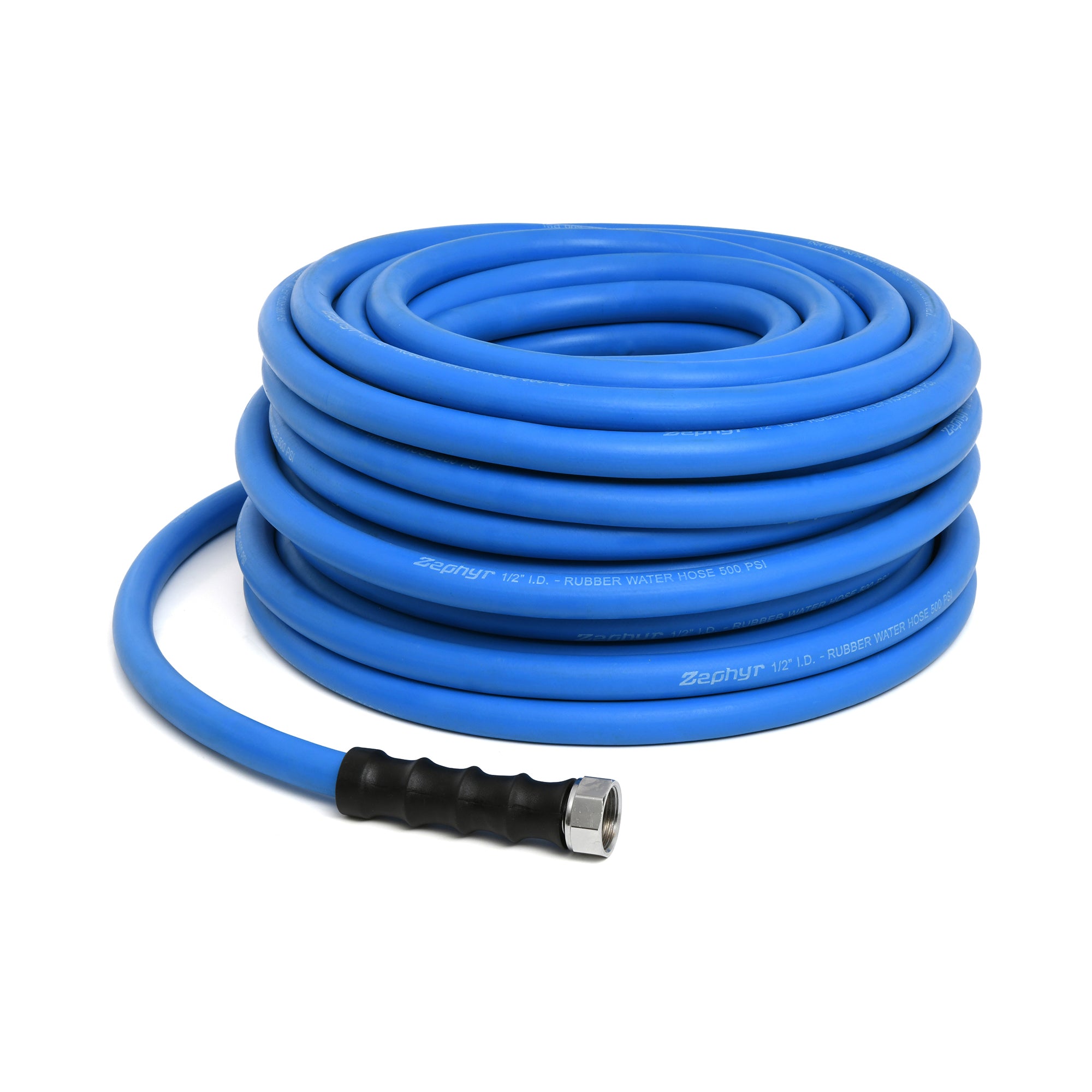 Zephyr Next-Gen Garden Hose (1/2" x 100ft, Ultra-Light Flexible Rubber, Brass Fittings), Blue, ?38.1 x 38.1 x 17.78 cm