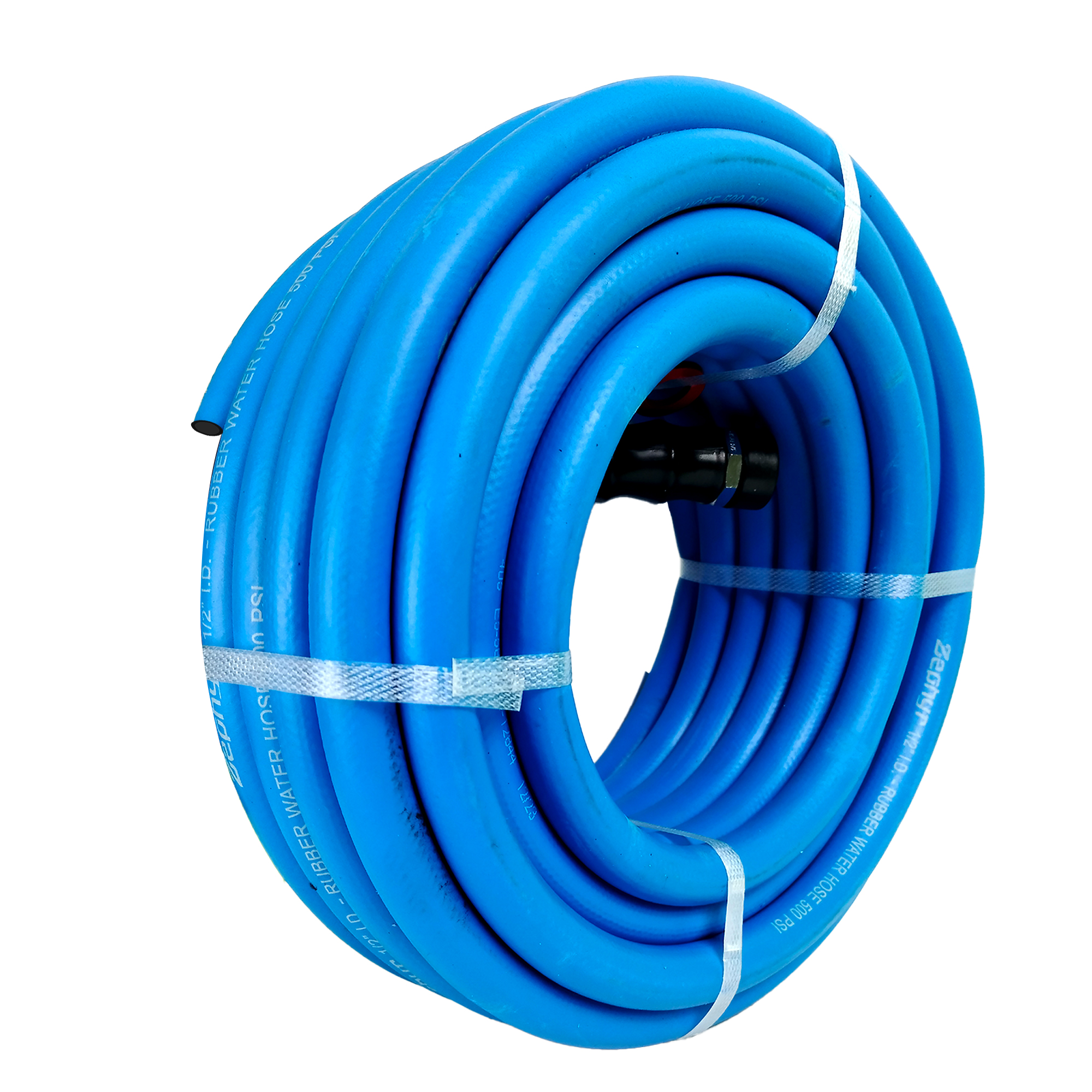 Zephyr Next-gen Garden Hose (5/8" x 50ft, Ultra-Light Flexible Rubber, No Fittings), Blue