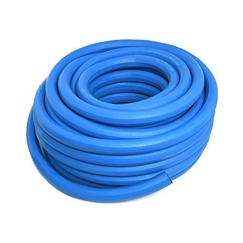 Zephyr Next-gen Garden Hose (5/8" x 50ft, Ultra-Light Flexible Rubber, No Fittings), Blue