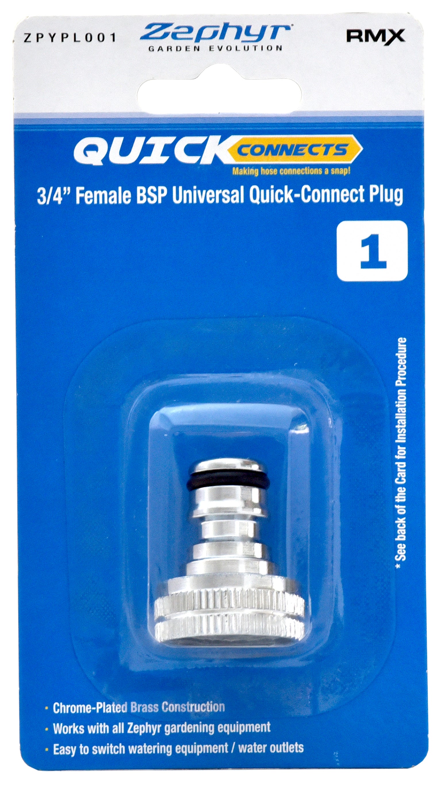 Zephyr Quick Connects Female Universal Plug (Silver)