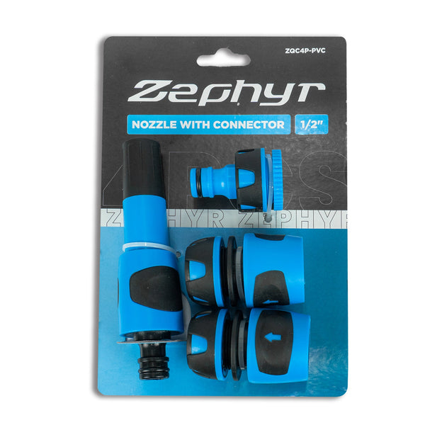 Zephyr Quick Connects Complete 4-Piece Kit for 13mm PVC Hose Pet Wash Accessories