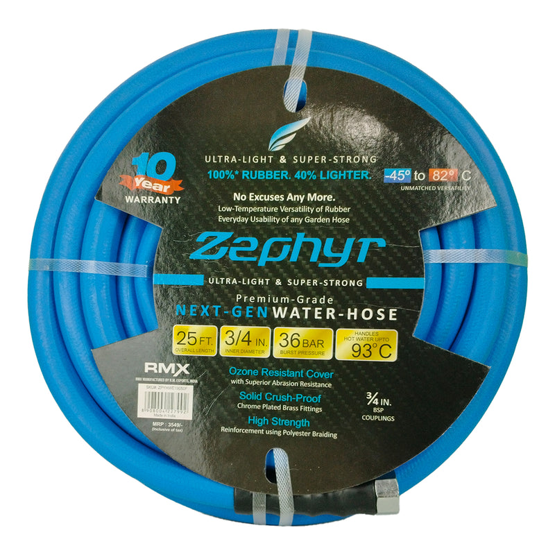 Zephyr Next-Gen Rubber Garden Hose 3/4