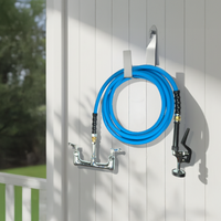 Zephyr Wall Mounted Pet Wash Station with GentleFlow Shower Gun, Hot & Cold Water Mixer (13mm x 8 Mtr, Chrome + Black) thumbnail