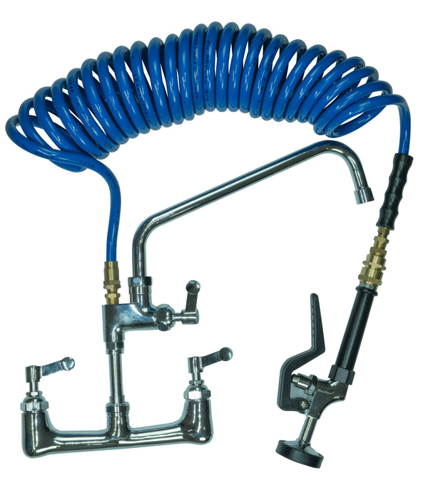 Zephyr Wall Mount Pre Rinse Unit with PU Water Hose Recoil10mm x 8Mtr & 12’’ Spout for Pet wash Pet Wash Accessories