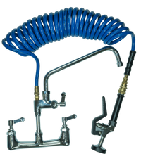 Zephyr Wall Mounted Pet Wash Station with Self-Coil Hose, GentleFlow Shower Gun & 12″ Swivel Spout – Hot & Cold Water Mixing Faucet (Chrome + Black) thumbnail