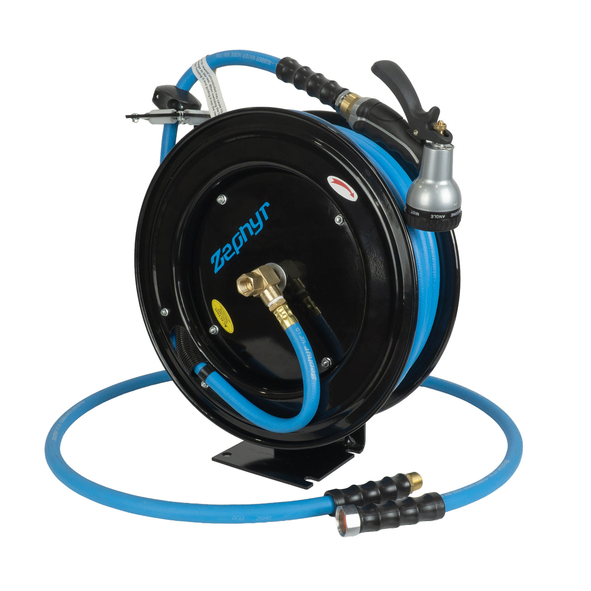 Zephyr Pet Wash Auto Retractable Metal Hose Reel for Home & Outdoor (19mm × 15 M) - Black