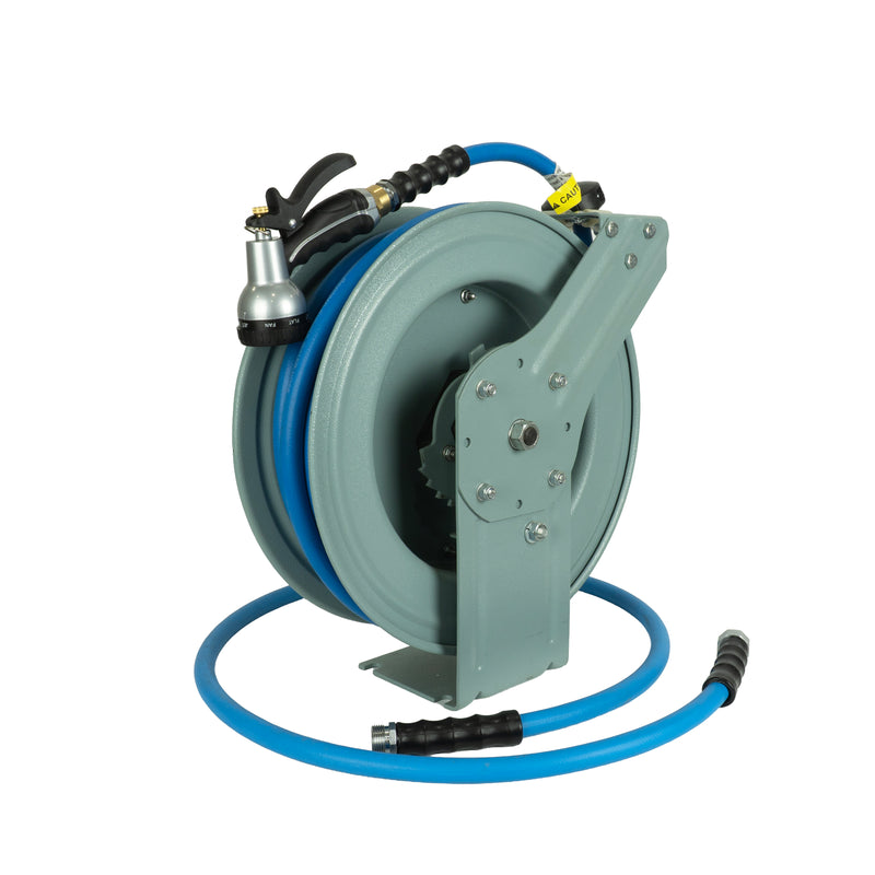 Zephyr Heavy-Duty Auto-Retractable Garden Water Hose Reel – Grey – Built for High-Performance Watering