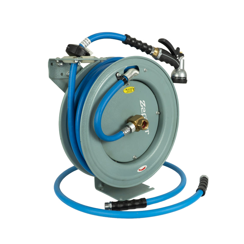 Zephyr Heavy-Duty Auto-Retractable Garden Water Hose Reel – Grey – Built for High-Performance Watering