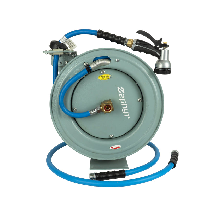 Zephyr Heavy-Duty Auto-Retractable Garden Water Hose Reel – Grey – Built for High-Performance Watering