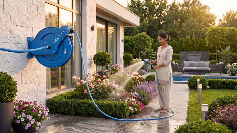 Zephyr Garden Hose Reel 25MM X 10MTR Dual Arm Heavy Duty XL