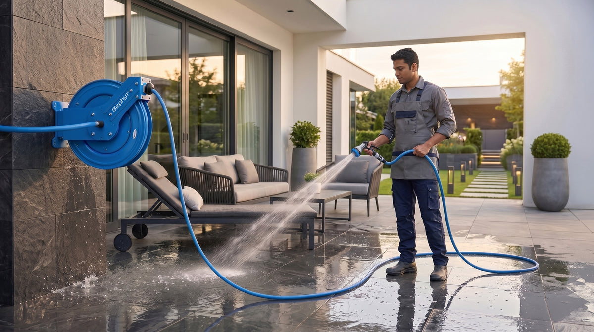 Zephyr Garden Hose Reel 19MMX20 MTR Dual Arm Heavy Duty XL