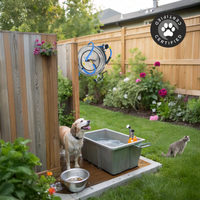 Zephyr Pet Wash Station Auto-Retractable Metal Hose Reel with GentleFlow Shower Gun (13mm × 15M), Handles Hot & Cold Water thumbnail